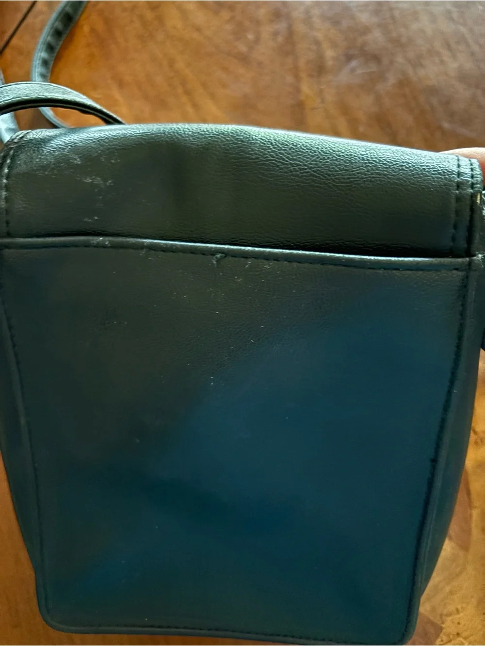Nine West Black Leatherette Crossbody with Front Flap